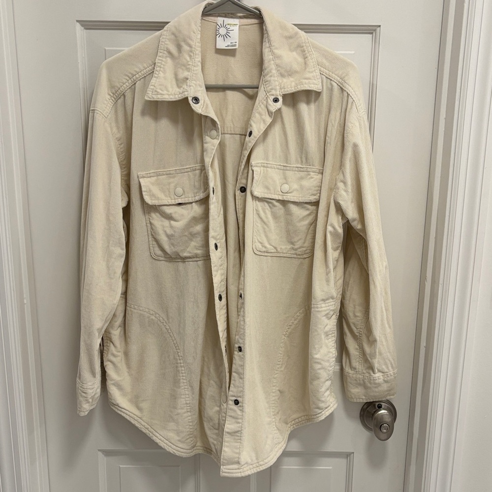 Aerie Off-White Shirt Jacket